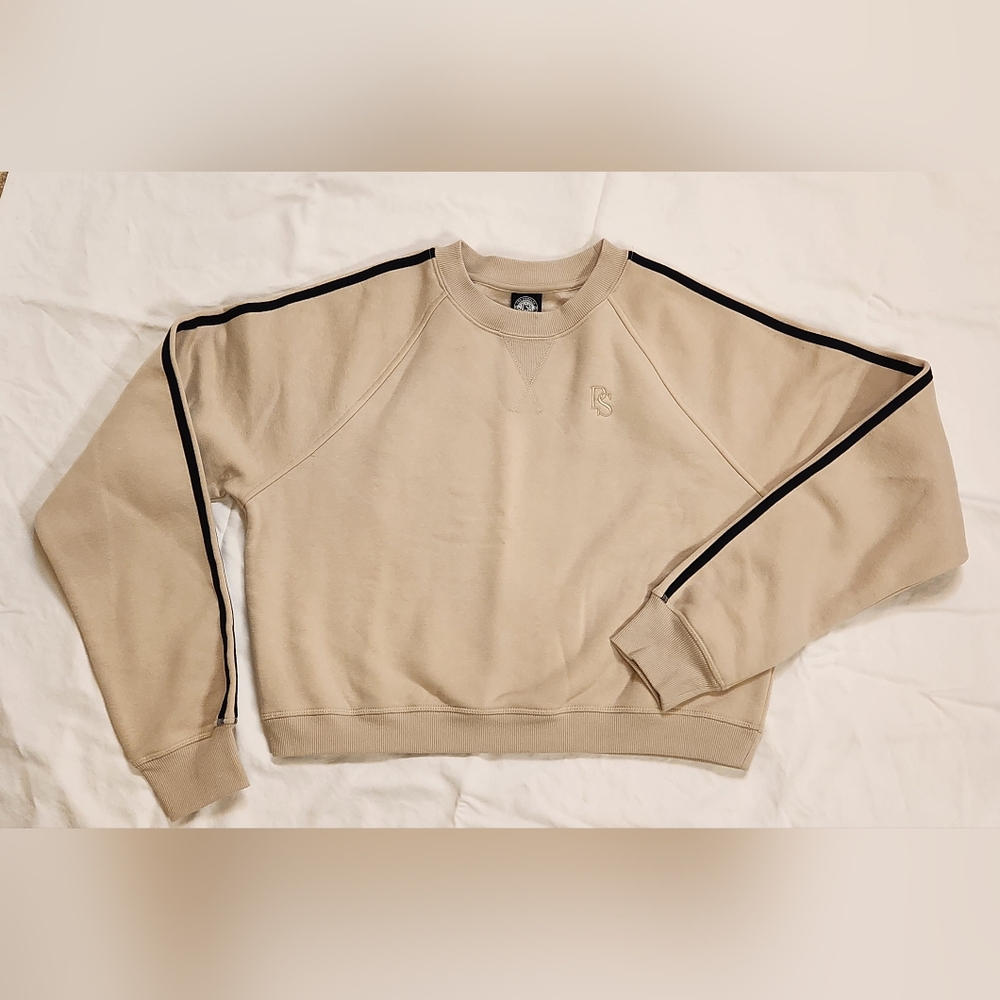 PacSun - NWT sporty raglan crew neck crop sweatshirt light‎ tan size Medium